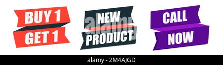 Moderne Preisschilder. Sonderangebot oder Einkaufsrabatt. Stock Vektor