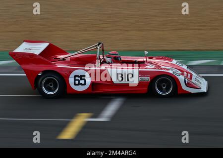 Diogo Ferrao, Martin Stretton, Lola T292, Yokohama-Trophäe für Masters Sports Car Legends, ein 50-minütiges Rennen mit Autos, die zwischen 1962 und 1974 Uhr antraten, Stockfoto