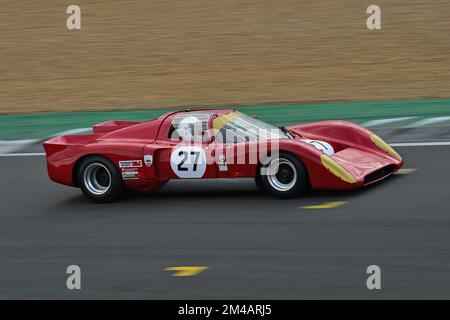 John Sheldon, Chevron B16, Yokohama Trophy für Masters Sports Car Legends, ein 50-minütiges Rennen mit Autos, die zwischen 1962 und 1974 Uhr antraten, eine optionale Stockfoto