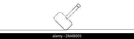 Durchgehende Linienzeichnung des Symbols Thor-Hammer. Lineares Symbol für Thor Hammer. Hintergrund für einzeilige Zeichnung. Vektordarstellung Stock Vektor