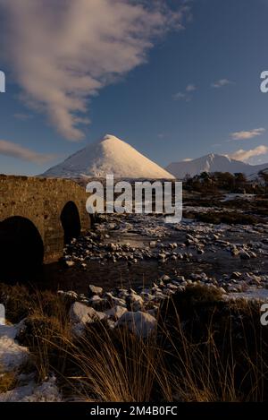 Marsco in Winter Sligachan Skye Stockfoto