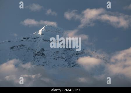 Die Nordwand von Chomolungma oder Everest vom Kloster Rongbuk. Autonome Region Tibet. China. Stockfoto