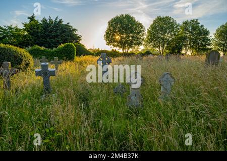 Der Kirchhof der St. Marys Kirche Lower Higham Kent Stockfoto