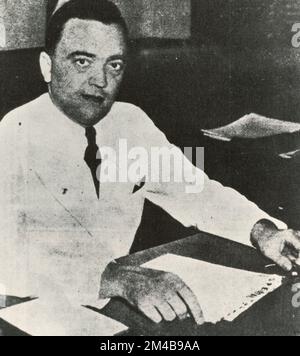 Amerikanischer erster Direktor von FBI J. Edgar Hoover, USA 1930er Stockfoto