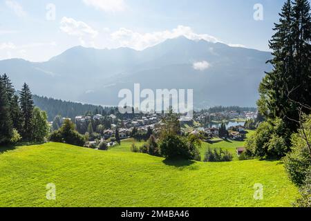 laax dorf wiew, laax, schweiz Stockfoto