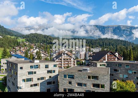 Dorfblick, laax, schweiz Stockfoto