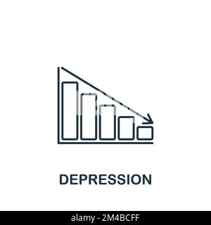 Symbol „Depression“. Monochromes Symbol für einfache Richtlinien für Vorlagen, Webdesign und Infografiken Stock Vektor