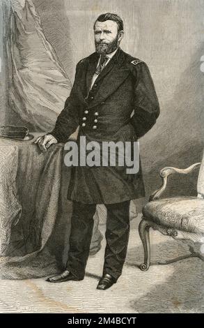 Amerikanischer General und Politiker Präsident Olysses Grant, USA, Abbildung 1871 Stockfoto