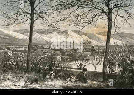 Blick auf Salt Lake City, Utah, USA, Abbildung 1871 Stockfoto