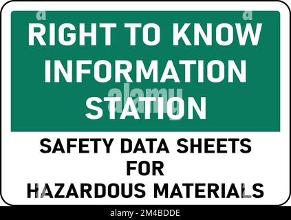 Sicherheitsdatenblätter Für Materialien Schild Auf Weißem Hintergrund Stock Vektor