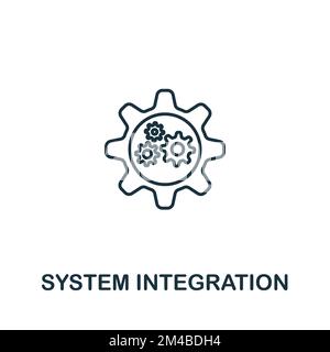 Symbol Systemintegration. Monochromes Symbol für einfaches Produktmanagement für Vorlagen, Webdesign und Infografiken Stock Vektor