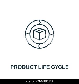 Symbol für den Produktzyklus. Monochromes Symbol für einfaches Produktmanagement für Vorlagen, Webdesign und Infografiken Stock Vektor