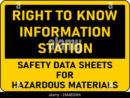 Sicherheitsdatenblätter Für Materialien Schild Auf Weißem Hintergrund Stock Vektor