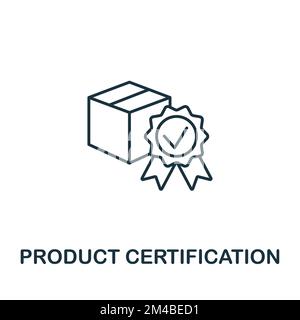 Symbol für die Produktzertifizierung. Monochromes Symbol für einfaches Produktmanagement für Vorlagen, Webdesign und Infografiken Stock Vektor