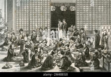 Café-Restaurant des Theaters, Japan, Abbildung 1871 Stockfoto