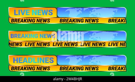 Verschiedene Zeilen der Nachrichtenkategorie mit Textbereich. Konzept für nachrichtenveranstaltungen. Stockfoto