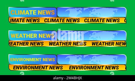 Verschiedene Zeilen der Nachrichtenkategorie mit Textbereich. Konzept für nachrichtenveranstaltungen. Stockfoto