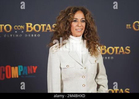 Sänger Rosario Flores beim FotoCall-Film El Gato con Botas: El ultimo deseo in Madrid am Dienstag, den 20. Dezember 2022. Kredit: CORDON PRESS/Alamy Live News Stockfoto