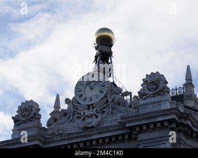 Blick auf das banco de espana-Gebäude der sapin Bank in Madrid Stockfoto