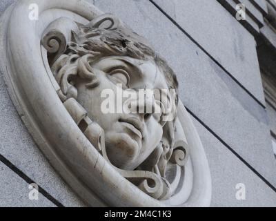 Blick auf das banco de espana-Gebäude der sapin Bank in Madrid Stockfoto