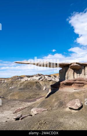 Foto des King of Wings, einer bizarren, erodierten Felsformation in der Nähe von Nageezi, New Mexico, USA. Stockfoto