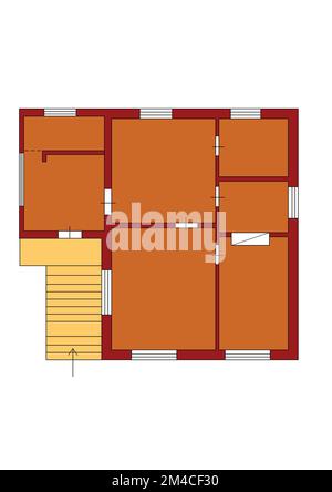 Set of floorplans blueprints. 2d floor plan. Floorplan. Apartment plan concept. Isometric floor plan. Reading floor plan. Stockfoto
