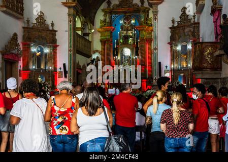 Salvador, Bahia, Brasilien - 04. Dezember 2022: Pelourinho in der Stadt Salvador. Stockfoto