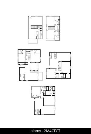 Bilder des Hotellogos. Schwarzes Linien-Symbol für Haus. Symbol Grundriss. Beliebtes Medienelement. Immobiliensymbol. Stockfoto