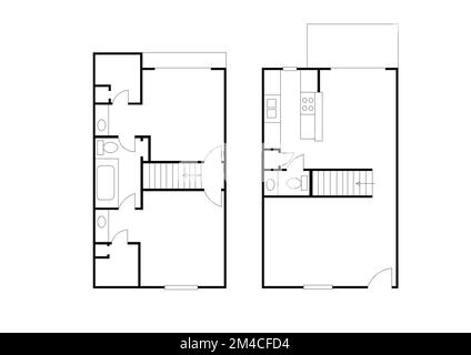 Bilder des Hotellogos. Schwarzes Linien-Symbol für Haus. Symbol Grundriss. Beliebtes Medienelement. Immobiliensymbol. Stockfoto