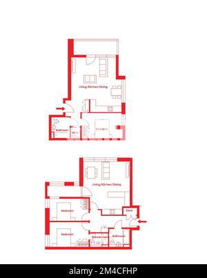 Bilder des Hotellogos. Schwarzes Linien-Symbol für Haus. Symbol Grundriss. Beliebtes Medienelement. Immobiliensymbol. Stockfoto