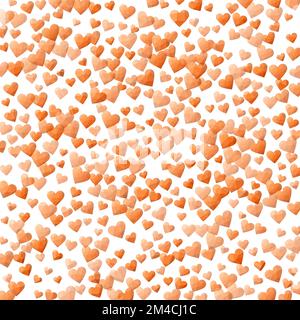 Orangefarbene polygonale Herzen im Diamantstil. Niedriger Polyhintergrund. Saubere Vektordarstellung. Stock Vektor