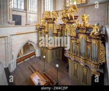 Pfeifenorgel in der Kathedrale von St. Barbara Interior - Kutna Hora, Tschechische Republik Stockfoto