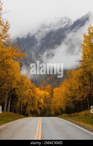 Alaska Anchorage zur Valdez Highway Stockfoto