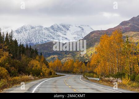 Valdez Snow Lauage Schneelage Herbst Stockfoto