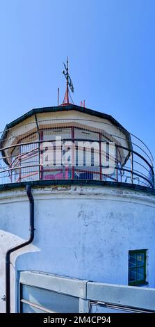 Unterwegs auf den Ertholmen-Inseln, Leuchtturm im Großen Turm (Store Tårn) auf Christiansö, Ertholmene, Dänemark, Skandinavien, Europa. Stockfoto