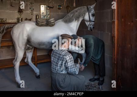 Anatolisches traditionelles Kunsthandwerk im Stadtteil Battalgazi der Provinz Malatya, Ostanatolien der Türkei Stockfoto