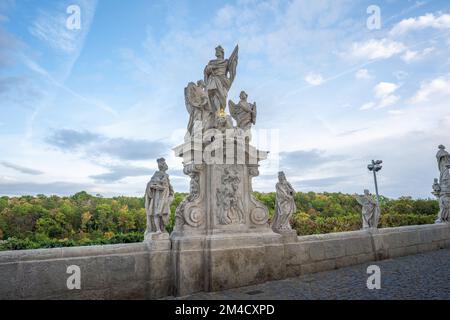 Statue St. Wenzelaus in der Barborska-Straße - Kutna Hora, Tschechische Republik Stockfoto