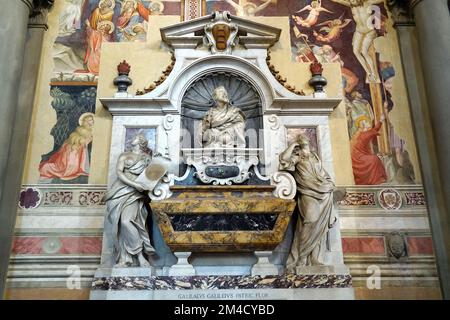Grab von Galileo Galilei (Astronom, Physiker, Ingenieur), Basilika di Santa Croce, Basilika des Heiligen Kreuzes, Florenz, Toskana Stockfoto