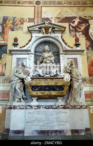 Grab von Galileo Galilei (Astronom, Physiker, Ingenieur), Basilika di Santa Croce, Basilika des Heiligen Kreuzes, Florenz, Toskana Stockfoto