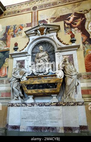 Grab von Galileo Galilei (Astronom, Physiker, Ingenieur), Basilika di Santa Croce, Basilika des Heiligen Kreuzes, Florenz, Toskana Stockfoto