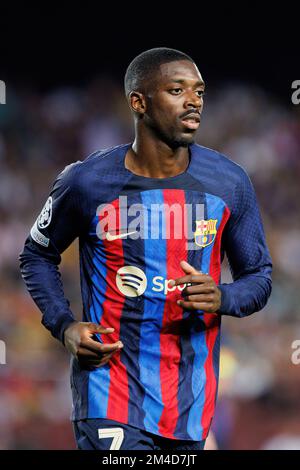 BARCELONA – SEP 7: Ousmane Dembele in Aktion während des Champions League-Spiels zwischen dem FC Barcelona und Viktoria Plzen im Spotify Camp Nou Stadion Stockfoto