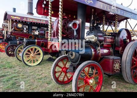 Tarrant Hinton.Dorset.United Kingdom.August 25. 2022.Auf der Great Dorset Steam Fair wird Eine 1924 Fowler showmans-Lok ausgestellt Stockfoto