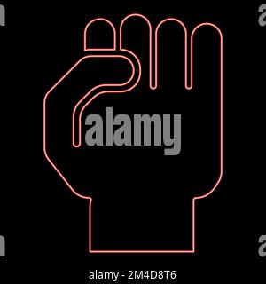 Neon Faust Symbol Schwarz Vektor Illustration flaches Bild einfaches Bild Rot Vektor Illustration Bild flaches Licht Stock Vektor
