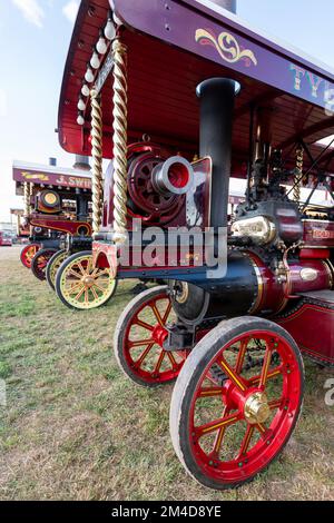 Tarrant Hinton.Dorset.United Kingdom.August 25. 2022.Auf der Great Dorset Steam Fair wird Eine 1924 Fowler showmans-Lok ausgestellt Stockfoto