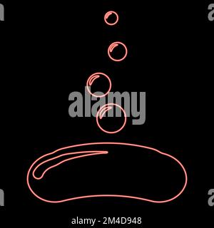 Neonseife mit Blasen Anzeigeleiste Symbol Schwarz Farbe Vektor Illustration flaches Bild einfaches Bild Rot Vektor Illustration Bild flaches Licht Stock Vektor