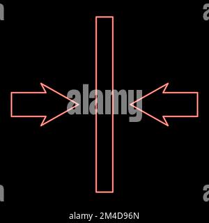 Neon symmetrisches Layout Bildbezeichnung auf dem Hintergrundbild Symbol Schwarz Farbvektor Darstellung flacher Stil einfaches Bild Rot Farbvektor Stock Vektor