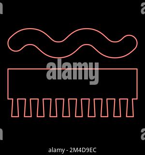 Neon abriebfest für Besen Bezeichnung auf dem Tapetensymbol Schwarze Farbe Vektordarstellung flacher Stil Einfache Bildfarbe Rot Stock Vektor