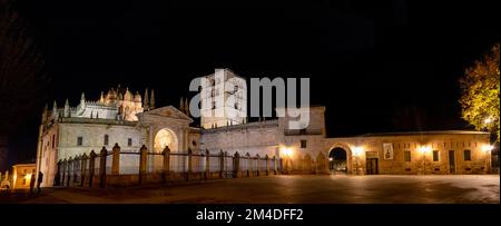 Fotografía Panorámica nocturna de la catedral de Zamora, España Stockfoto