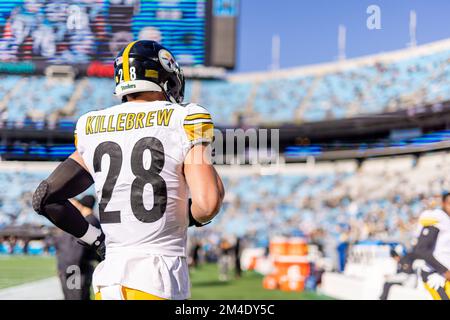 Charlotte, NC, USA. 18.. Dezember 2022. Pittsburgh Steelers Safety Miles Killebrew (28) vor dem NFL-Kampf gegen die Carolina Panthers in Charlotte, NC. (Scott Kinser/Cal Sport Media). Kredit: csm/Alamy Live News Stockfoto