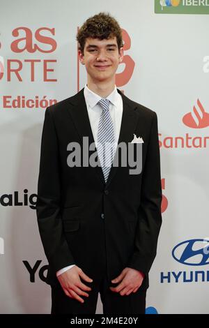 Westin Palace Hotel, Madrid, Spanien. 20.. Dezember 2022. ALS Sports Awards 2022. Felipe Diaz, spanischer Basketballspieler, nimmt an den AS Sports Awards 2022 im Westin Palace Hotel, Madrid, Spanien Teil. Kredit: EnriquePSans/Alamy Live News Stockfoto